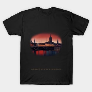 Futuristic Würzburg Alte Mainbridge 2045 Artwork T-Shirt